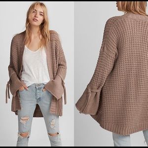 NWT | Taupe Tie Sleeve Coatigan